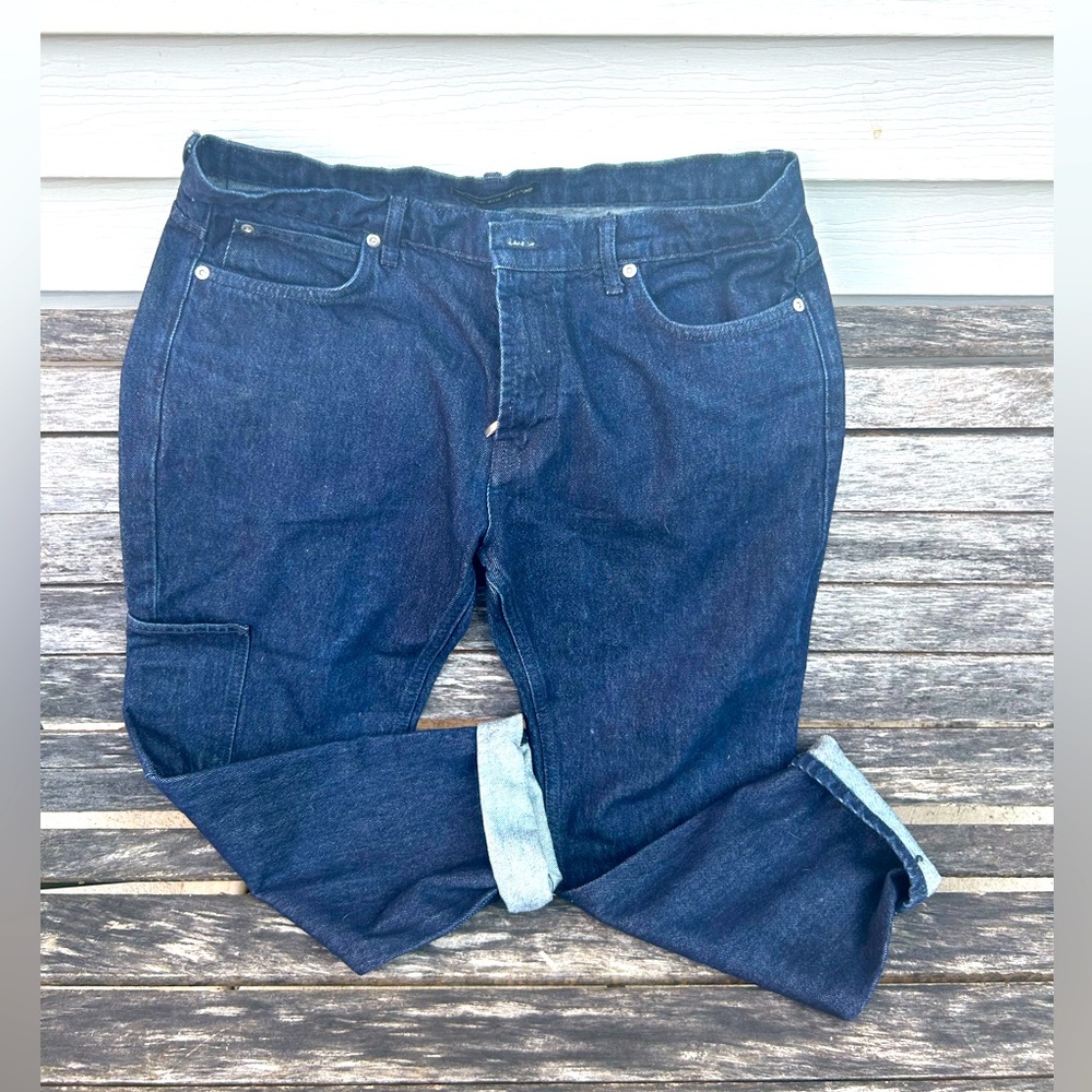 Sartorial Designer Men’s tapered Jeans 34x30 Dark Denim